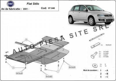 Scut metalic motor Fiat Stilo fabricat incepand cu 2001 APS-07,046 foto