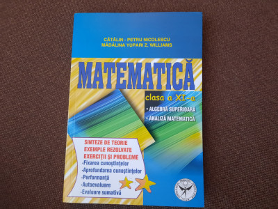 CATALIN PETRU NICOLESCU ANALIZA MATEMATICA /ALGEBRA SUPERIOARA CLASA A XI A foto