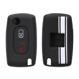 Husa Cheie Auto pentru Peugeot / Citroen - 2 Butoane, Silicon, Negru, 45652.03, Kwmobile