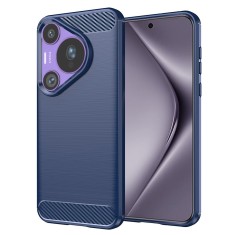 Husa Huawei Pura 70 Pro Techsuit Carbon Silicone, albastru foto