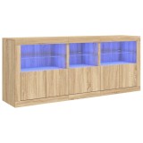 Cumpara ieftin Dulap cu lumini LED, stejar sonoma, 162x37x67 cm