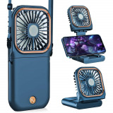 Ventilator Portabil Flippy, 3 in 1, de Mana, de Gat, de Birou, 16.7 x 8 x 1.9 cm, 3 Trepte de Viteza, Incarcare USB, Pliabil, Afisaj Digital, Suport T