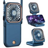 Ventilator portabil flippy, 3 in 1, de mana, de gat, de birou, 16.7 x 8 x 1.9 cm, 3 trepte de viteza, incarcare usb, pliabil, afisaj digital, suport t