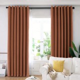 Cumpara ieftin Set draperie din catifea blackout cu inele auriu antic, Madison, 150x270 cm, densitate 700 g/ml, Sepia, 2 buc