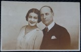 Fotografie tip Carte Postala, Barbat si femeie, perioada interbelica