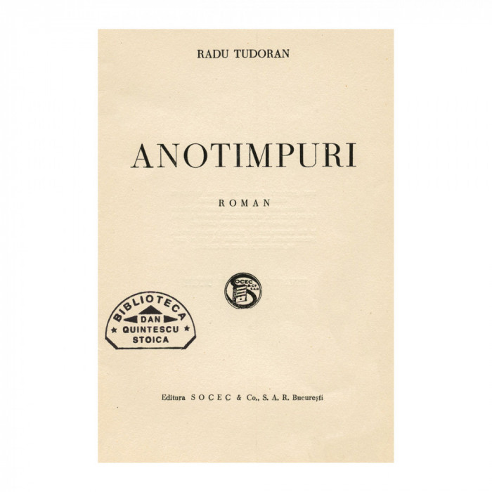 Radu Tudoran, Anotimpuri, exemplar bibliofil
