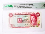 Cumpara ieftin Rară! Bermuda 5 Dollars 1970 UNC,bancnota din imagini gradată PMG 64 la cel mai mic preț