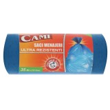 Saci menajeri / gunoi Cami, ultra rezistenti, albastru, 35L, 15 buc