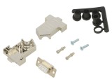 Conector D-Sub 9 pini mufă mamă albă pentru lipire pe cablu ENCITECH D45NT