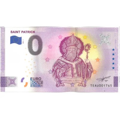 !!! 0 EURO SOUVENIR - IRLANDA , ST. PATRICK , OCROTITORUL IRLANDEI - 2021.1 - UNC // NU TRIMIT PRIN CURIER foto