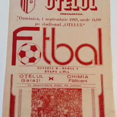 Program meci fotbal OTELUL GALATI - CHIMIA FALTICENI (01.09.1985)