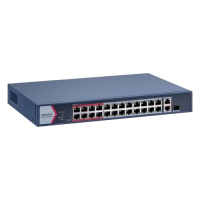 Switch 24 porturi PoE 100Mbps, 1 x Gigabit RJ45, 1 x Gigabit combo, Management - HIKVISION DS-3E1326P-EI-M SafetyGuard Surveillance foto