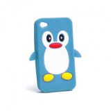 Husa Silicon 3D Pinguin Albastru Nokia X Normandy - Protectie Telefon