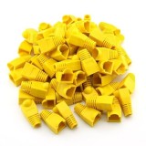 Cumpara ieftin Set 50 bucati manson de protectie pentru mufe internet, RJ 45, galben