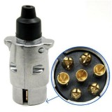 Cumpara ieftin Stecher 7 pini din metal pentru priza de rulote sau remorci cu montaj pe cablu, 12V