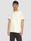 s.Oliver Tricou barbati din bumbac moale cu decolteu la baza gatului, Regular fit, Crem, S