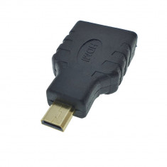 Adaptor HDMI mama la microHDMI tata, 4K, 3D, ARC, ethernet, negru