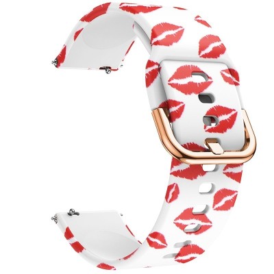 Curea silicon, compatibila Samsung Galaxy Watch 4, 44mm, telescoape Quick Release, Red Kiss foto