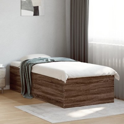 vidaXL Cadru de pat, stejar maro, 100x200 cm, lemn prelucrat 3280964 foto