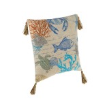 Perna decorativa, 43x43 cm, Multicolor cu ciucuri, Poliester, ATU-0804162, Oem