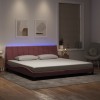 VidaXL Cadru de pat cu LED fără saltea, Hanko, roz, 200x200 cm, catifea 3213804