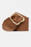 Answear Lab curea de piele femei, culoarea maro