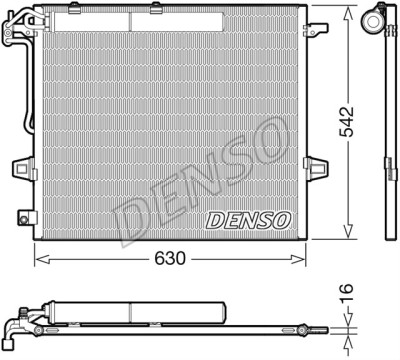 Condensator climatizare AC Denso, MERCEDES GL (X164), 2006-2012; Clasa M (W164), 2005-2011; Clasa R (W251), 2005-2014 motor 3,0 CDI; 4,0 CDI; 3,5 V6; foto