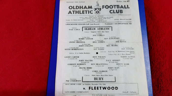 program Oldham Athletic - Fleetwood
