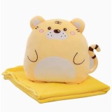 Patura 2in1 pentru Pat sau Canapea, Model Jucarie Tigru cu Spatiu de Depozitare Patura, Microfibra, 1x1.7 m, Portocaliu