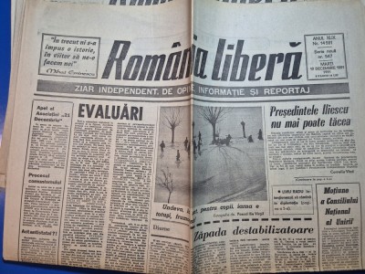 ziarul romania libera 10 decembrie 1991 - referendumul asupra constitutiei foto