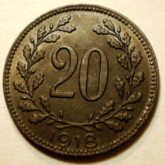 7.077 AUSTRIA WWI 20 HELLER 1918 XF