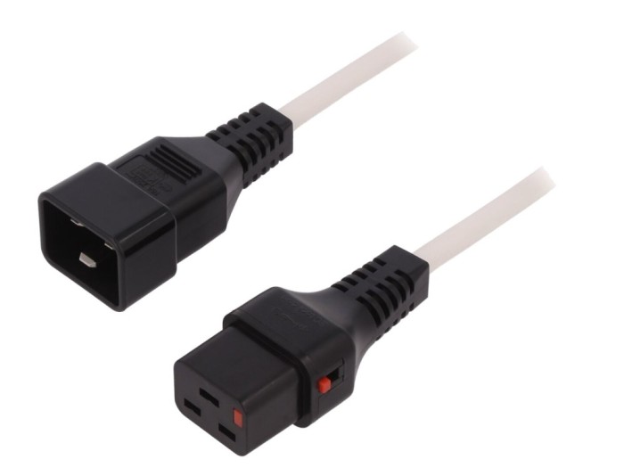 Cablu IEC C19-C20 2m cu blocare