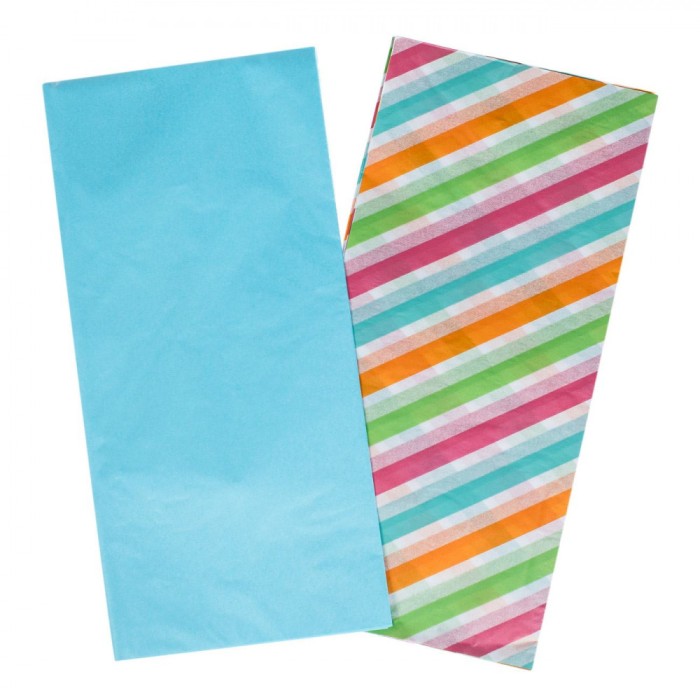 Set H&acirc;rtie Ambalaj Cadouri, 4 Bucăți, Bleu și Multicolor, 70x50cm