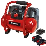 Einhell TE-AC 36/6/8 Li OF Set PXC + Twinpack + 4514095 - Compresor 6 l 130 l/min 8 bar accesorii + Set 2 acumulatori si incarcator Li-Ion 18 V 4 Ah