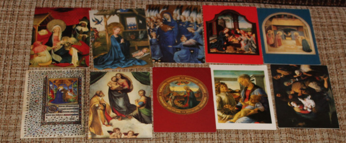 lot 10 carti postale unicef arta picturi celebre carte postala