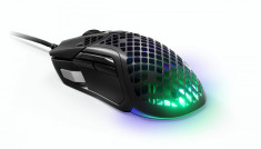 Mouse SteelSeries Aerox 5 Iluminare RGB PrismSync Senzor TrueMove Air Negru foto