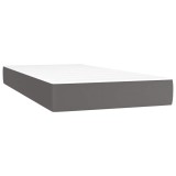 Cumpara ieftin Saltea cu arcuri buzunar, fermitate medie, gri, 90x200x20 cm, piele ecologica