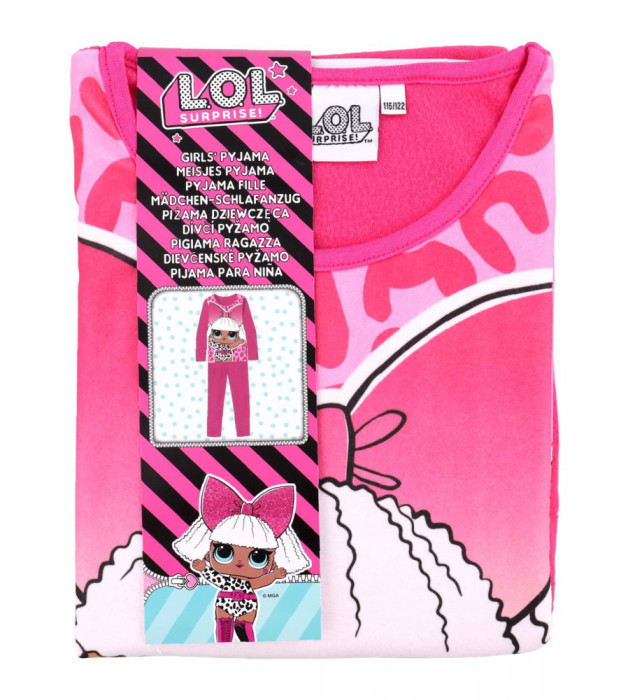 Pijama roz LOL Surprise pentru fete-Mărime 92/98 cm