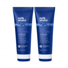 Pachet pentru neutralizarea tonurilor de rosu, portocaliu si galben, Milk Shake, Cold Brunette Conditioner, 250ml x 2 buc.