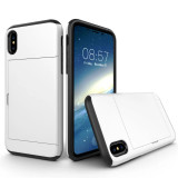 Husa iPhone X/Xs 5.8&#039;&#039; Sliding Card Holder Alba