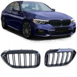 Grila cu fante duble tip rinichi Performance negru lucios, potrivita pentru BMW Seria 5 G30 G31 2017-2020 Performance AutoTuning