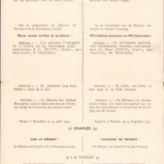 HST A2224 Brevet Palmes d'argent de l'Ordre de la Couronne Belgia 1947