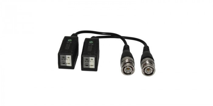 Set Video Balun HD-CVI TVI AHD alb+gri - protectie interferente si descarcari electrice