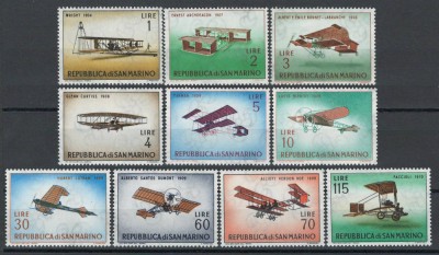 San Marino 1962 Mi 719/28 - Avioane foto