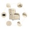 Fotoliu rabatabil, crem, material textil - 5