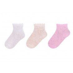Ciorapei subtiri pentru fetite cu model in tesatura (Culoare: Roz, Marime