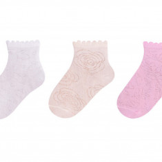 Ciorapei subtiri pentru fetite cu model in tesatura (Culoare: Alb, Marime