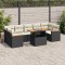 vidaXL Set mobilier grădină perne 8 piese negru, poliratan/lemn acacia 3327458