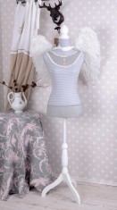Manechin din lemn alb cu tinuta vintage DAC013 foto