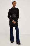 Answear Lab pulover de lana culoarea negru, cu turtleneck